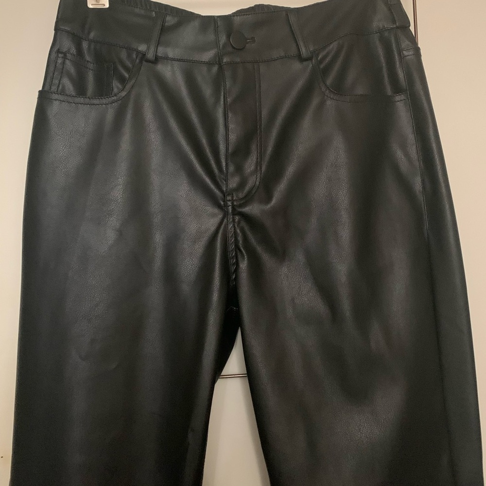 Faux leather pants